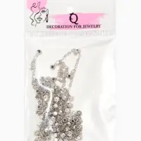 Цепочка со стразами 4 мм. L=100 см, мелкое плетение 2*1,8 мм, цвет серебро