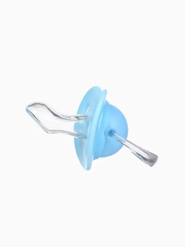 Соска-пустышка ортодонтическая, силикон, от 6 мес., с колпачком, голубая, МИКС