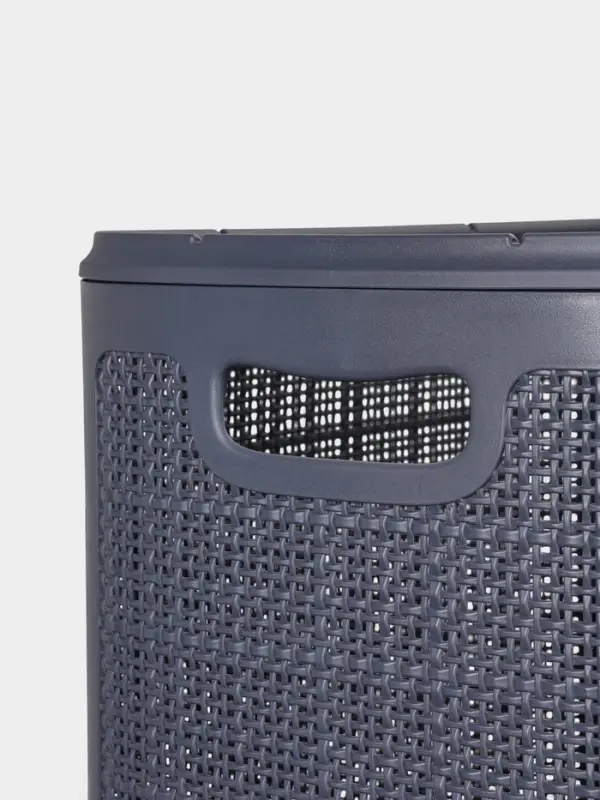 Плетёная корзина для белья с крышкой &laquo;Лён&raquo;, 100 л, 43&times;32&times;80 см, графит