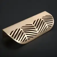 Ручка профильная мебельная торцевая CAPPIO, м/о 96 мм, с узором, матовое золото