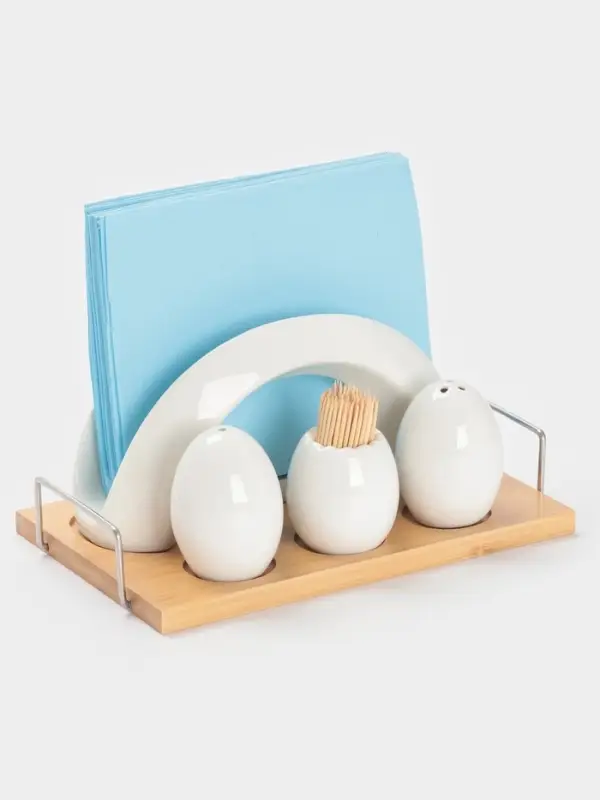 Набор для специй BellaTenero &laquo;Бергамо&raquo;, 4 предмета, на подставке, керамика, белый