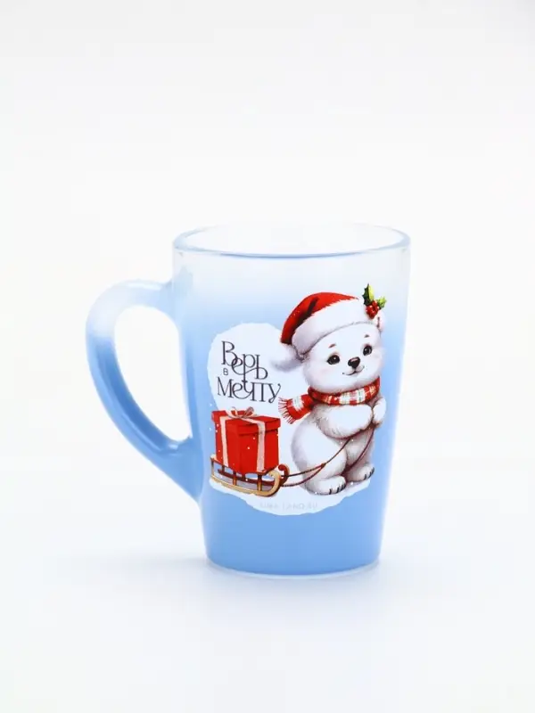 Кружка стеклянная новогодняя «Верь в мечту», 300 мл Кружка стеклянная новогодняя «Верь в мечту», 300 мл