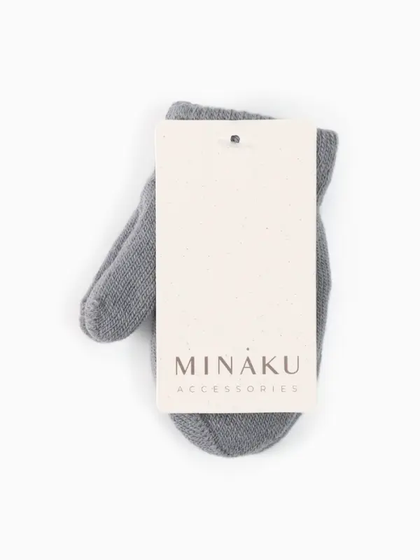 Варежки детские MINAKU двухслойные, цвет серый, 12 см