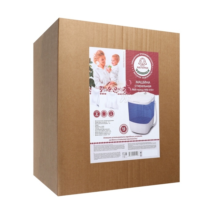 Стиральная машина  Стиральная машина "Мастерица" WM-0101, 140 Вт, V=17 л, загрузка белья 1 кг, цвет бака белый