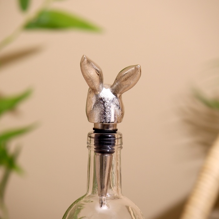 Пробка для бутылки  Пробка для бутылки "Заяц" алюминий 5х5х13 см