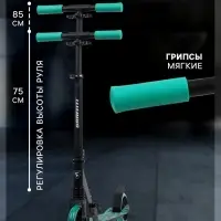 Самокат городской GRAFFITI Comfort Lux 145, колёса PU 145 мм, с передним амортизатором, ABEC 9 Carbon