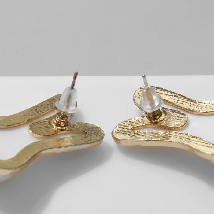 Серьги с жемчугом «Заяц» ушастый, цвет белый в золоте Серьги с жемчугом «Заяц» ушастый, цвет белый в золоте