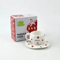 Чайная пара «Клубничка», 300 мл
