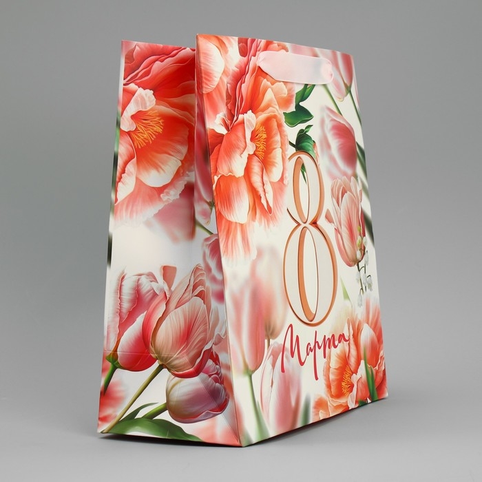Пакет подарочный ламинированный, упаковка, «С 8 марта», цветы, ML 23 х 27 х 11.5 см Пакет подарочный ламинированный, упаковка, «С 8 марта», цветы, ML 23 х 27 х 11.5 см