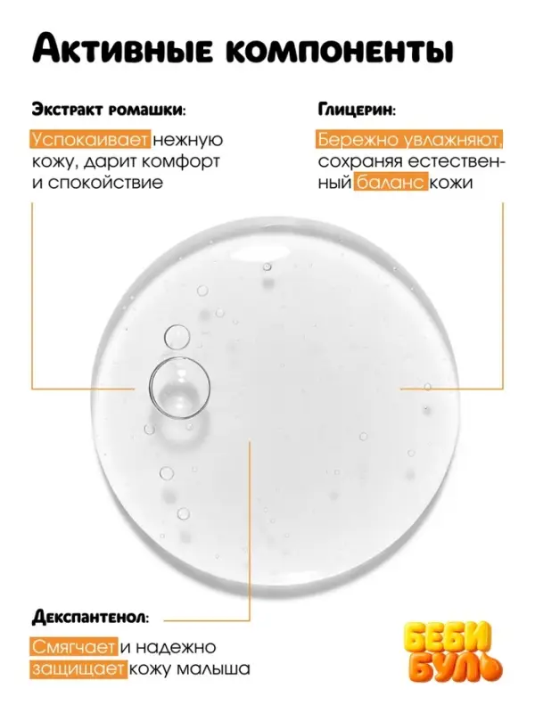 Детский шампунь-гель-пена 3в1, аромат ванильное мороженое, 300 мл, Беби Буль