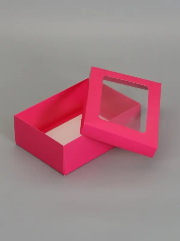 Коробка складная, крышка-дно, с окном, розовая Барби, 24 х 17 х 8 см