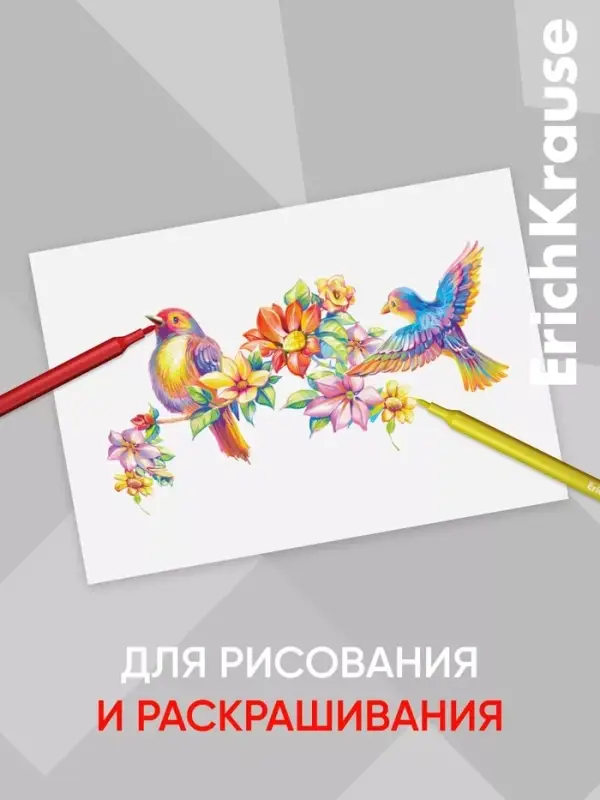 Фломастеры 12 цветов ErichKrause light, в футляре с европодвесом