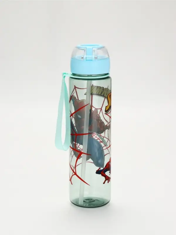 Бутылка пластиковая с трубочкой &laquo;Супергерой&raquo;, 800 мл