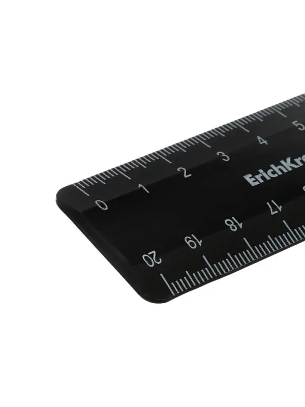 Линейка 20 см ErichKrause Classic, черная, флоупак