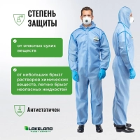 Комбинезон одноразовый защитный с капюшон SafeGard76 синий р-р XL (ESB428)