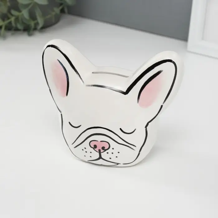 Копилка для денег &laquo;Белый бульдог&raquo;, керамика, 8&times;14.5&times;12.1 см
