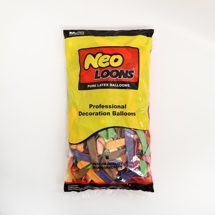 Шар для твистинга латексный 350", макарун, набор 10 шт., цвет МИКС