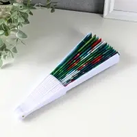 Веер пластик, текстиль "Вишня и цветки" МИКС 23 см Веер пластик, текстиль "Вишня и цветки" МИКС 23 см