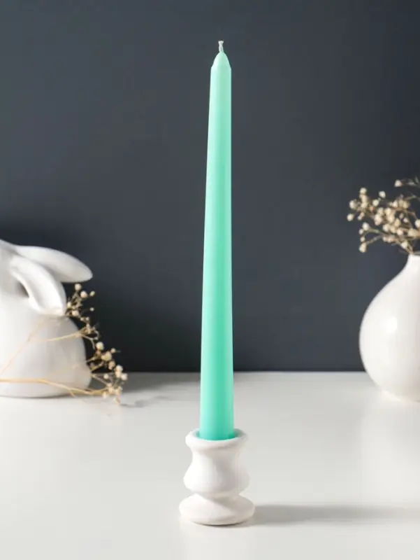 Набор свечей античных 25 см, 2 шт., 58 г, 7 ч, мятный