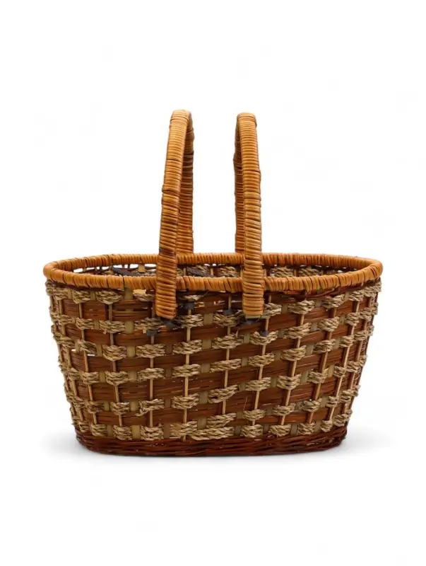 Корзина плетёная для хранения &laquo;Пикник&raquo;, 26&times;35&times;37, ротанг, с ручкой, коричневая