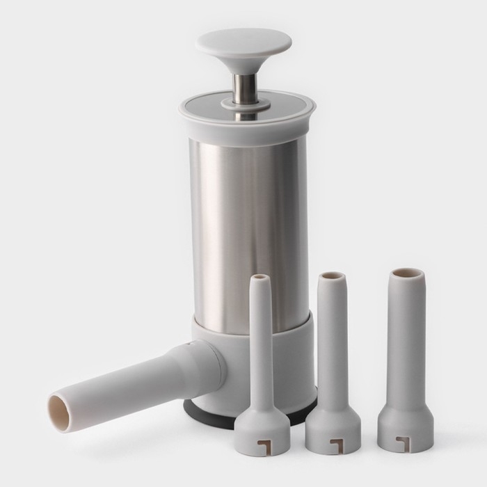 Шприц колбасный Yami, 4 насадки, для приготовления сосисок, нержавеющая сталь, цвет серый Шприц колбасный Yami, 4 насадки, для приготовления сосисок, нержавеющая сталь, цвет серый