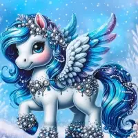 Пакет подарочный новогодний ламинированный, «Единорог» , 18×10×22.3 см