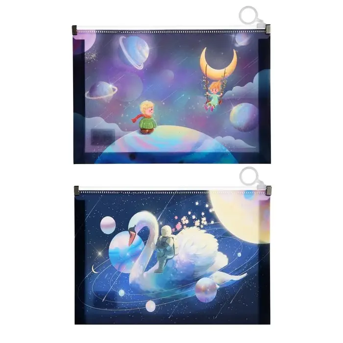 Папка-конверт на молнии формат А5, 180мкр, с рисунком Папка-конверт на молнии формат А5, 180мкр, с рисунком "Космос", МИКС