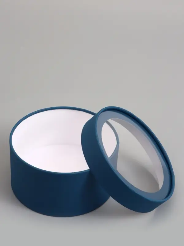 Набор подарочных коробок 2 в 1 круглых, морской, с окном, 21&times;11 - 18&times;10 см