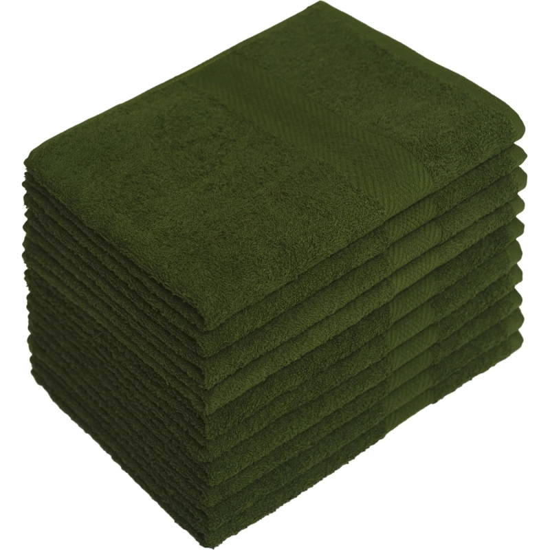 Набор полотенец махровых бордюр 440 г/м2, 40х70 оливковый, 10шт