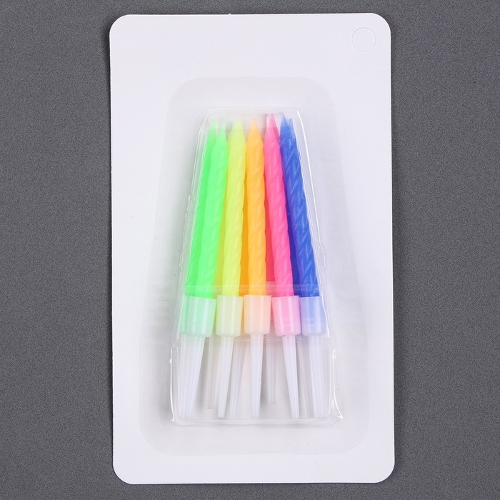 Набор для украшения торта: топпер &laquo;С днём рождения&raquo;, 1 шт., 10 свечей