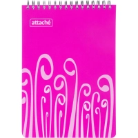 Блокнот А5,пласт обл,80л, ATTACHE FANTASY,розов
