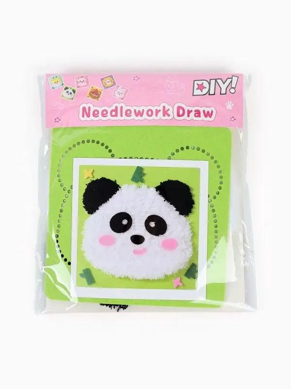 Вышивка по фетру &laquo;Панда&raquo;, 20.5&times;20.5 см, зелёная
