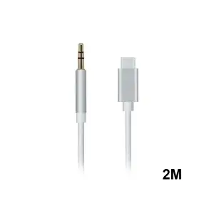 Кабель AUX TYPE-C - 3.5mm. TPE белый 2M