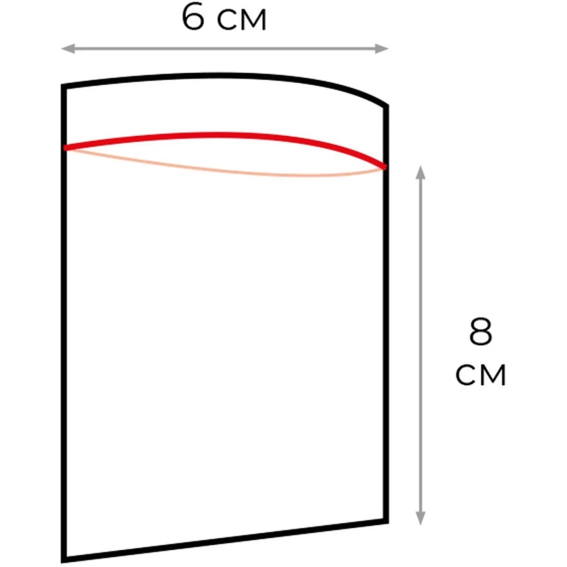 Пакет с замком (Zip Lock) Комус 6x8 см., 32мкм, 100 шт/уп