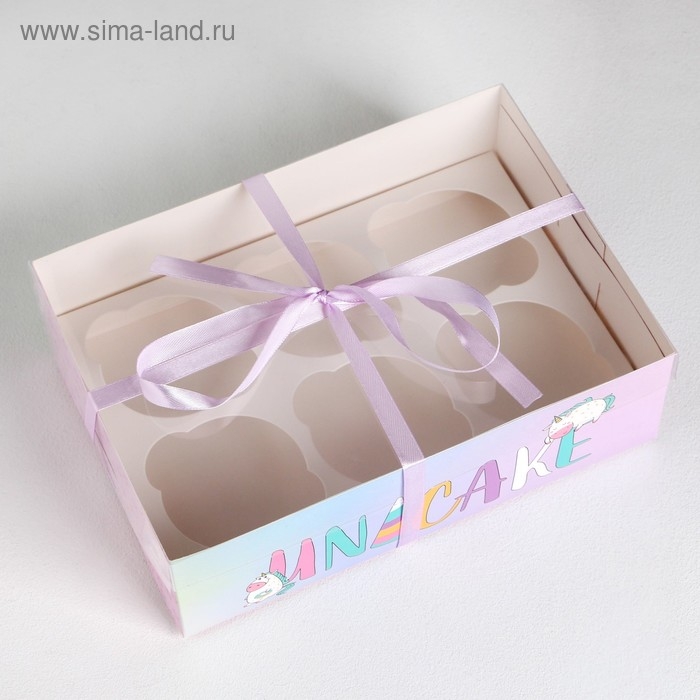 Коробка для капкейка, кондитерская упаковка, 6 ячеек, Unicake, 23 х 16 х 7.5 см Коробка для капкейка, кондитерская упаковка, 6 ячеек, Unicake, 23 х 16 х 7.5 см