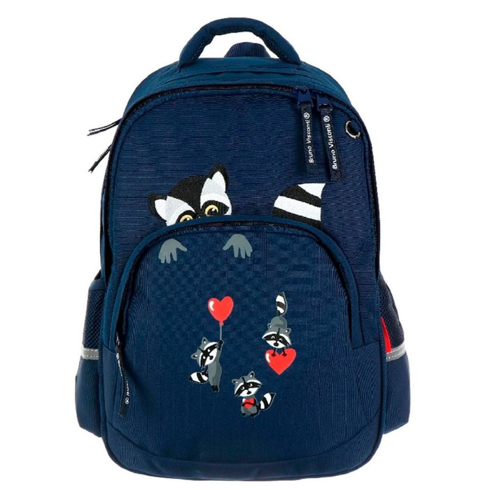 Рюкзак школьный Bruno Visconti, 40 х 30 х 16 см, эргономичная спинка, «Еноты, сердечки» Рюкзак школьный Bruno Visconti, 40 х 30 х 16 см, эргономичная спинка, «Еноты, сердечки»