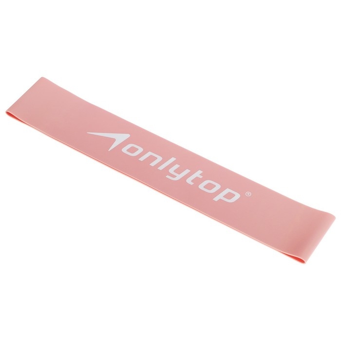 Фитнес-резинка ONLYTOP, 30х5х0,12 см, нагрузка 15 кг, цвет пудровый Фитнес-резинка ONLYTOP, 30х5х0,12 см, нагрузка 15 кг, цвет пудровый