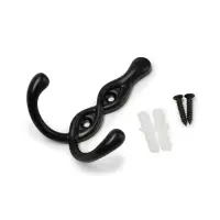 Крючок мебельный CAPPIO PIGTAIL, двухрожковый, цвет черный