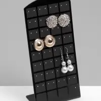 Подставка под серьги QF, 36 пар, 9&times;4.5&times;19 см, чёрная