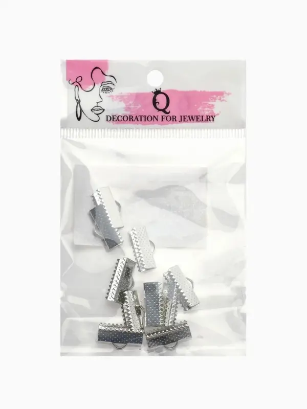 Зажим для ленты (набор 10 шт.) 16 мм СМ-341, цвет серебро