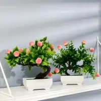 Бонсай искусственный в горшке &laquo;Персики&raquo;, 10&times;17.5 см, МИКС
