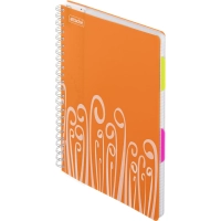 Бизнес-тетрадь А4,140 л,пласт обл, с разд,спир,ATTACHE FANTASY,оранж