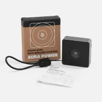 Внешний аккумулятор с беспроводной зарядкой Aura Power, серый