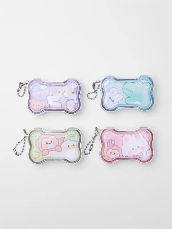 Набор для контактных линз, в футляре с зеркалом, 4 предмета, цвет МИКС