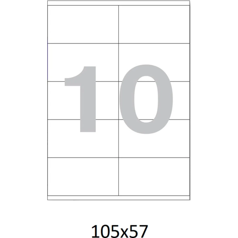 Этикетки самоклеящиеся кауч.к 105х57 10шт/л А4(100л/уп)