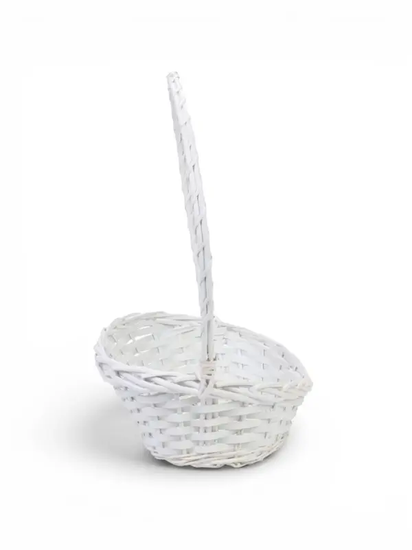 Корзина плетёная для хранения, из лозы, 39&times;29&times;49 см, с ручкой, белая, Greengo