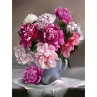 Алмазная мозаика с частичным заполнением на подрамнике &laquo;Пионы&raquo;, 30&times;40 см