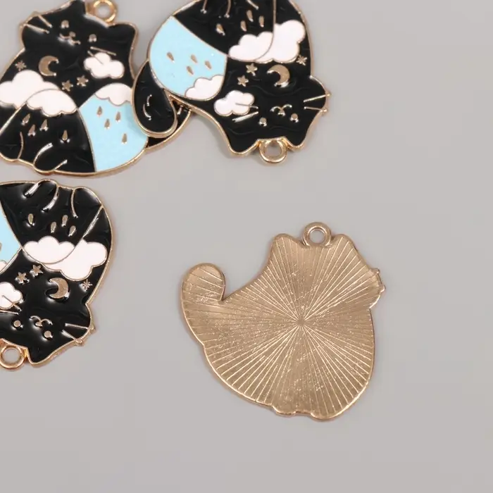 Декор для творчества металл, эмаль Декор для творчества металл, эмаль "Котик-гора" 2,8х2,8 см