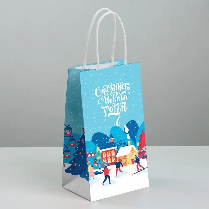 Пакет подарочный новогодний крафтовый «Сказка рядом с тобой», 12 х 21 х 9 см Пакет подарочный новогодний крафтовый «Сказка рядом с тобой», 12 х 21 х 9 см