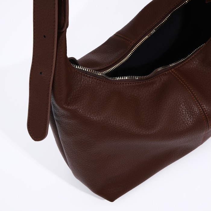 Сумка-багет на молнии, цвет коричневый Сумка-багет на молнии, цвет коричневый